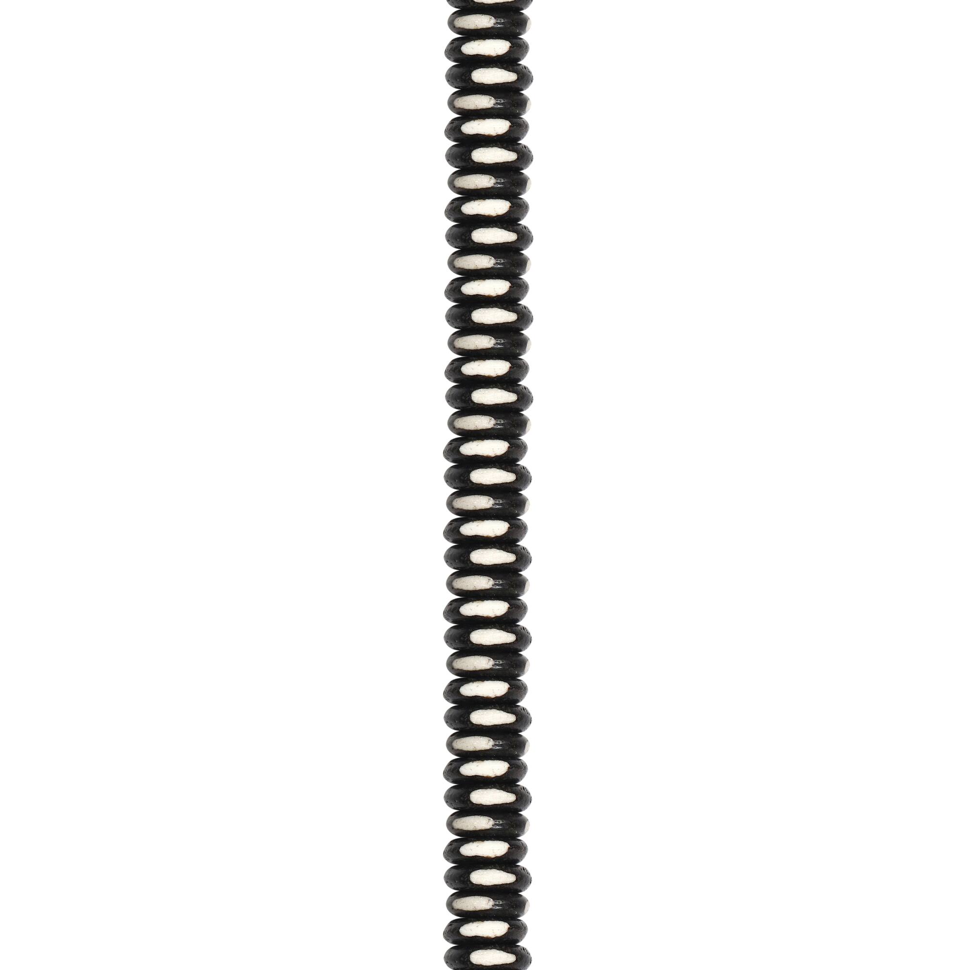 Brown & White Bone Rondelle Beads by Bead Landing®